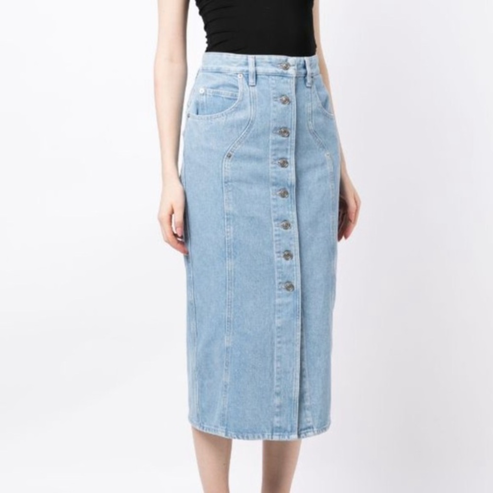 Isabel Marant Etoile Vandy Denim Button Front Skirt